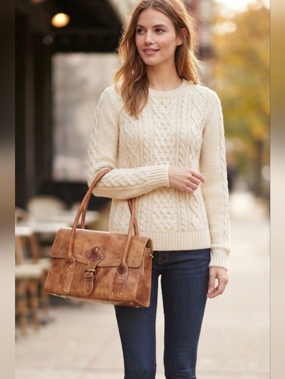 Maxx New York Vintage Leather Flap Satchel Bag Tan Y2K Studded 8.5x8"